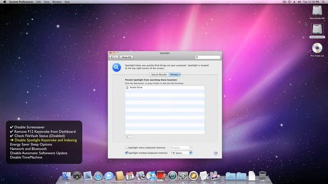 Pro Tools® 8 Optimizations Mac OS X 10.6 - Pro Tools Customer Service