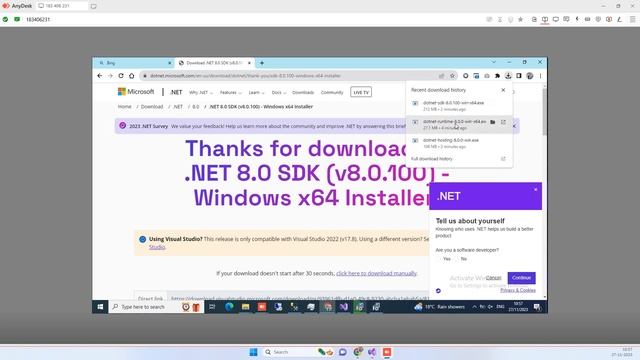 How to install .net core 8.0 in visual studio