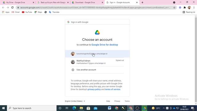 MENYIMPAN FILE KOMPUTER SECARA OTOMATIS DI DRIVE DENGAN BACKUP AND SYNC (GOOGLE DRIVE FOR DESKTOP)