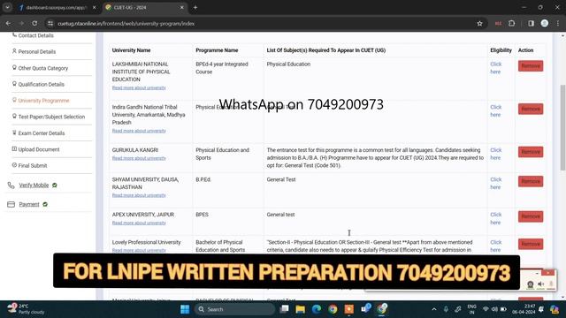 CUET UG Correction Window // How to do changes and add more universities of PE after 12th. // A to