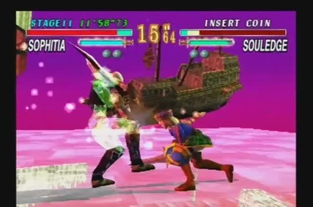 Soul Edge PS1 - Arcade Mode with Sophitia