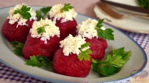 Шарики с секретом. 
ЗАКУСКА ИЗ СВЁКЛЫ С ЯЙЦОМ И СЫРОМ