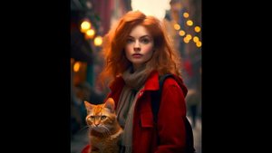 Девушка с рыжим котом