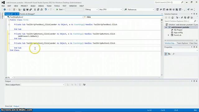 how to make a webbrowser in visual studio