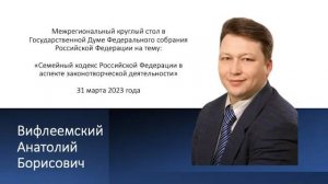 Выступление Вифлеемского А.Б. на межрегиональном круглом столе в ГД ФС РФ