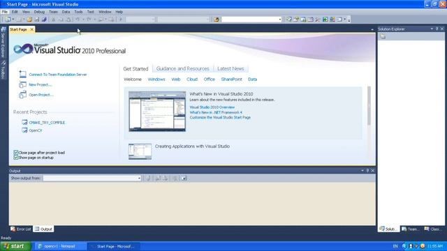 Installing OpenCV with Visual Studio 2010 and configuring OpenCV project
