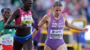 Track Supergroup: Athing Mu, Keni Harrison, Jenna Prandini and Sydney McLaughlin with Bobby Kersee