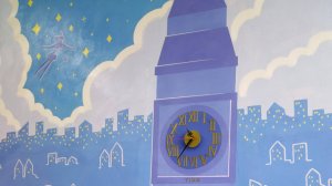 Роспись стены акриловыми красками в кабинете иностранного языка