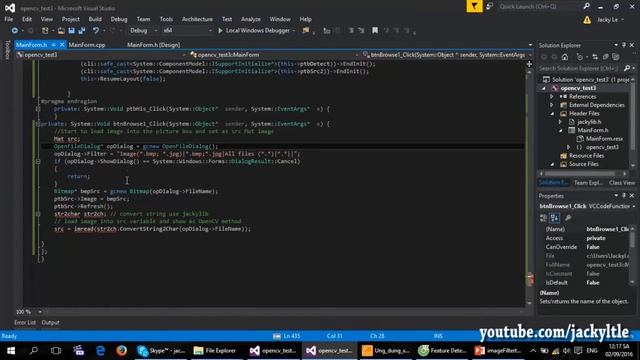 OpenCV Tutorial for Visual Studio 2015 - Tutorial 3 Image filter, detect line, cycle in image.
