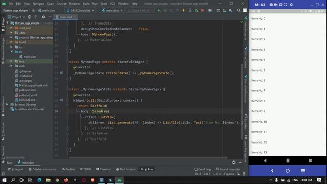Flutter Listview item overlaps status bar - solution use Flutter SafeArea or AppBar