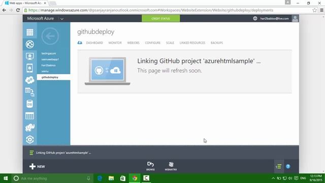 Azure Deployment Web App with GitHub Source Code