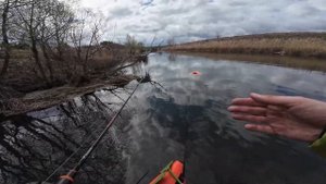 Ловля щуки на малой реке весной. Тест водного/плавучего якоря на катамаране