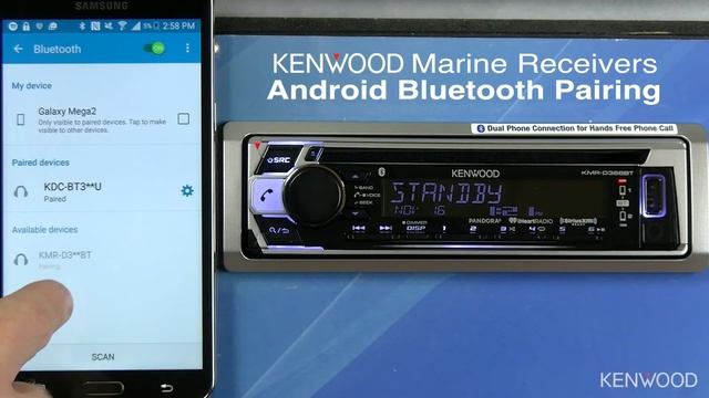 KENWOOD Android Bluetooth Pairing for 2017 Marine Receivers (KMR-D368BT, KMR-M318BT, KMR-D768BT) смотреть онлайн