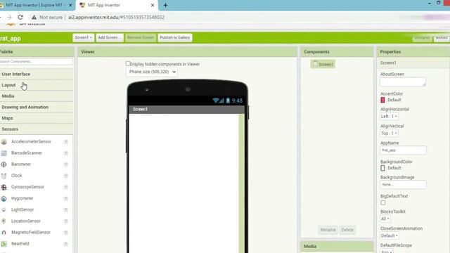 MIT App Inventor Tutorial - 1 : Introduction and create first android app