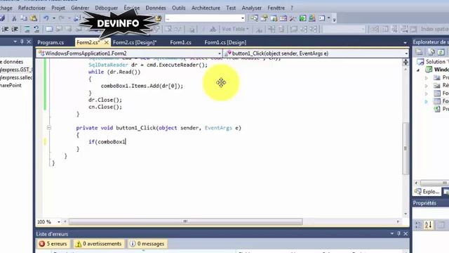 ADO.NET | mode connecte (jointure entre les table)