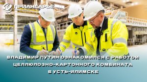 Владимир Путин ознакомился с работой целлюлозно-картонного комбината в Усть-Илимске