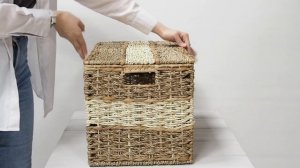 Короб плетеный с крышкой на каркасе (размер XL) - #00500