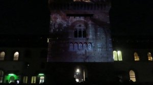 Leonardo da Vinci sulla Torre del Filarete del Castello Sforzesco Milano con immagini e suoni.