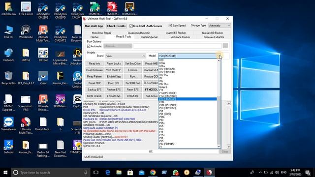 Vivo New Scurity Frp UMT Fail Eft Pro Fail TFM Tool Pro QLM Done