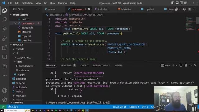 [Livestream] Malware Development - Enumerating Processes, Persistence, Reading from Registry