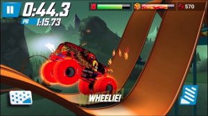 Hot Wheels Race Off GLOW WHEELS GRAVE DIGGER FIRE and ICE