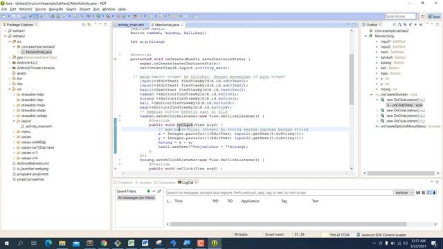 Mobile Programming - Mengenal Variabel dan Operator Aritmatika pada Eclipse dan Android Emulator смотреть онлайн