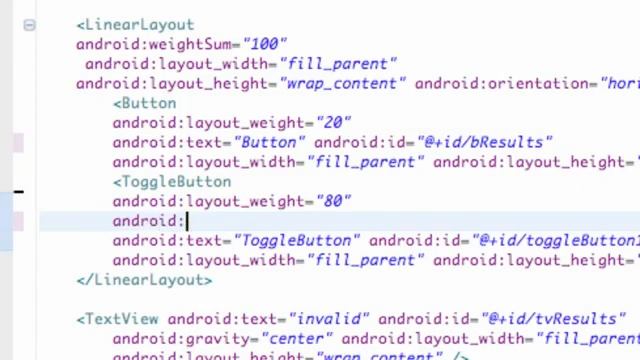Android Application Development Tutorial   024   XML Padding and Setting Toggle to On