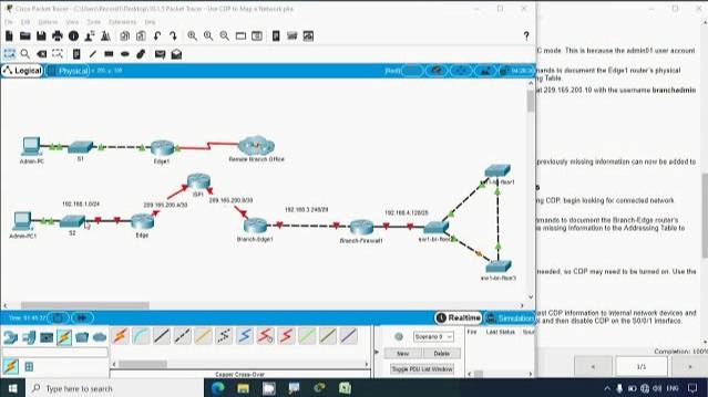 10.1.5 Packet Tracer - Use CDP to Map a Network смотреть онлайн
