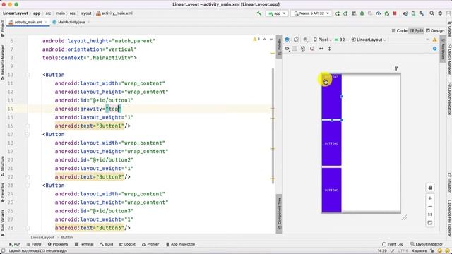 Mobile Application Development- ViewGroup & Layouts Linear Layout with important attribute & Exampl
