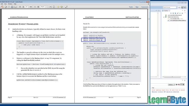 Android Programming Course - Chapter 2 - Android Event Handlers