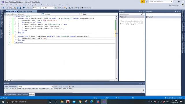 Visual Basic - OpenFileDialog for FileNames