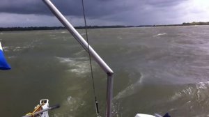 Neptun 20 op de motor windkracht 7 tegen.