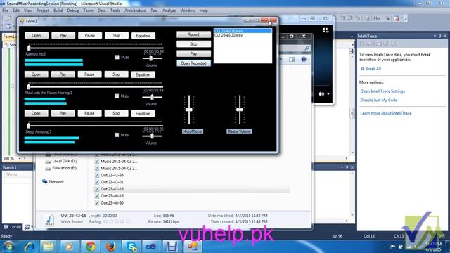 c# Audio Mixing using NAudio winforms  demo