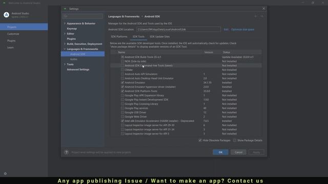 How to create first flutter project in android studio 2024
