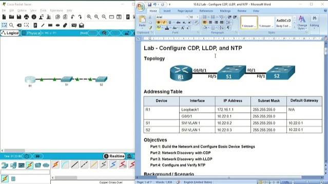 10.8.2 Lab - Configure CDP, LLDP, and NTP смотреть онлайн