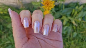 Нюдовый маникюр с втиркой 🤍