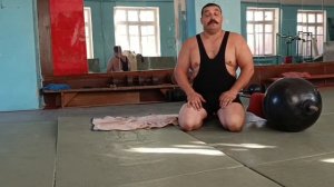 Борцовский мост с репликой старинной штанги. Тренировка. ДМИТРИЙ ХАЛАДЖИ