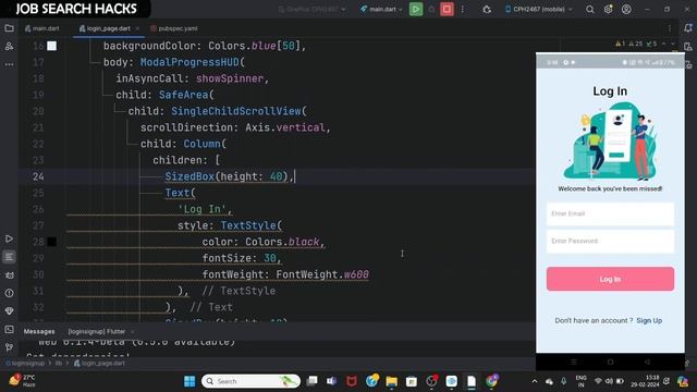 Flutter Login/Signup Authentication | Tutorial For Beginners | Flutter 2024 | Android Studio