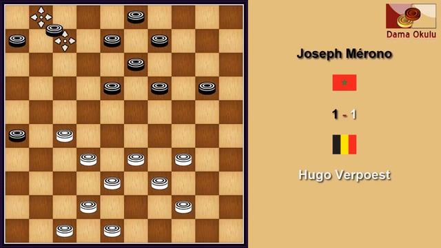 Hugo Verpoest (BEL) - Joseph Mérono (MAR). World Championship in International Draughts. 1956. смотреть онлайн