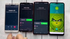 Conference Incoming Call Four Phones Honor 7A & Samsung S8/Not10 & TECNO SparkGo