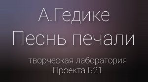 "Песнь печали" А. Гедике. ТЛ Проекта Б21. ДДК им.Д.Н.Пичугина, Новосибирск, 2024.