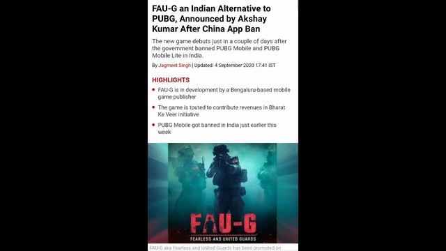 PUBG MOBILE Indian Version  Coming Soon 🔥 | 🔥 FAU-G 🔥 | Pubg Unban | Tencent Games | Akshay Kumar