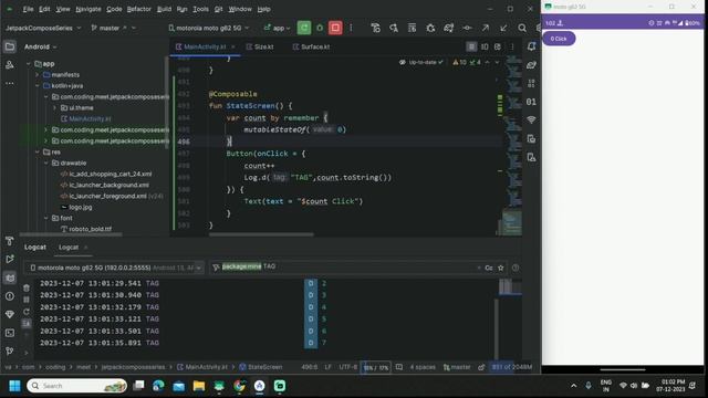 How to Implement State and Recomposition in Jetpack Compose | Android Studio Kotlin Tutorial