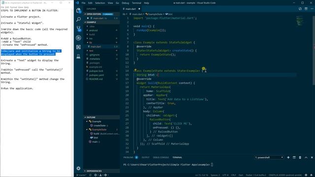 Button onPressed | FLUTTER | ANDROID STUDIO