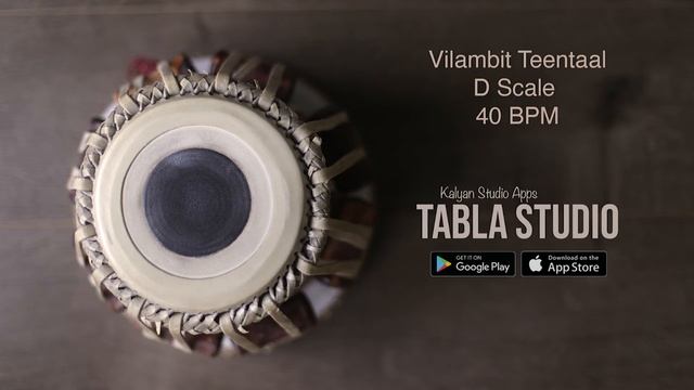 Teentaal Tabla Loop | Vilambit Teentaal Teka D Scale 40BPM | Tabla Studio