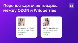 Перенос карточек товаров между OZON и Wildberries на платформе ЕКОМ+