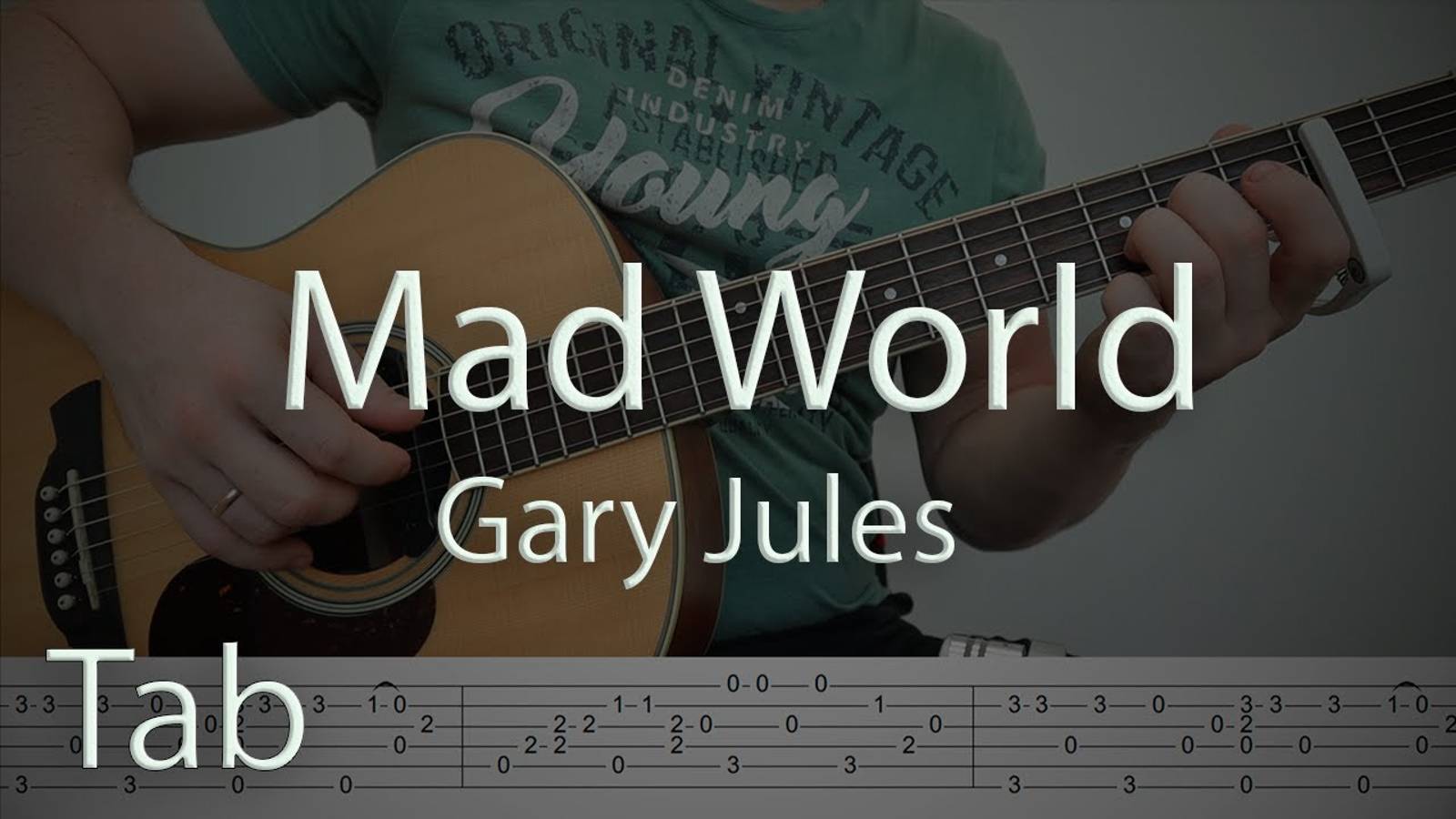 Mad World - Gary Jules / Guitar Tabs Tutorial смотреть онлайн