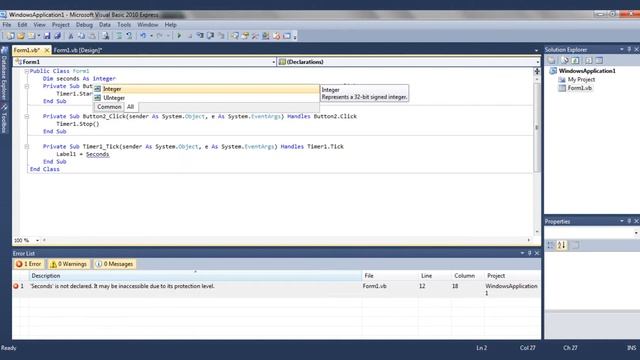 Visual Basic - The Basics - Part 13: Timers
