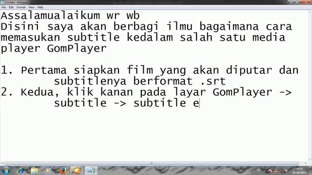 Memasukan subtitle di Gom Player versi 2