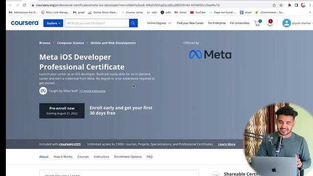 Coursera 5 Free Certification Courses | Coursera META Offer | Entry Level Professional Certificate